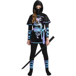 imageSpooktacular Creations Black and Red Ultimate Ninja Dragon Costume Set for kids Girls Halloween Dress UpBlue