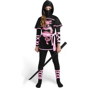 imageSpooktacular Creations Black and Red Ultimate Ninja Dragon Costume Set for kids Girls Halloween Dress UpPink