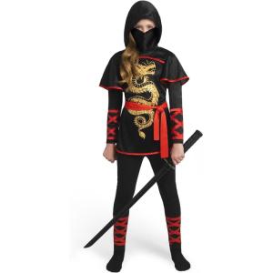 imageSpooktacular Creations Black and Red Ultimate Ninja Dragon Costume Set for kids Girls Halloween Dress UpRed