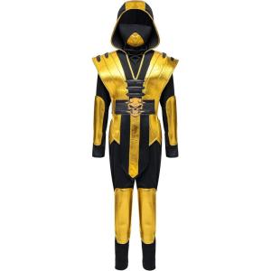 imageSpooktacular Creations Boys Halloween Costumes Ninja Costume for Kids Golden Ninja Outfit for Toddler Cosplay Parties