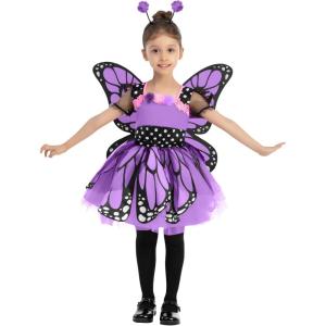 imageSpooktacular Creations Child Girls Butterfly Costume Toddlers Butterfly Outfit wWings Headband for Kids Halloween PartiesPurple