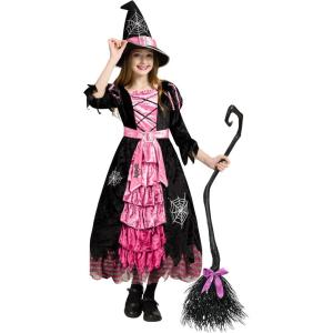 imageSpooktacular Creations Fairytale Witch Cute Witch Costume Deluxe Set with Broom for GirlsPink
