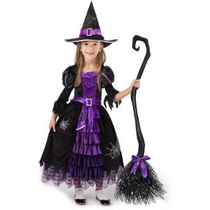 imageSpooktacular Creations Fairytale Witch Cute Witch Costume Deluxe Set with Broom for GirlsPurple