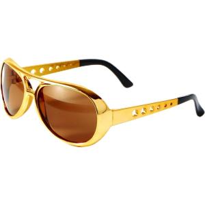 imageSpooktacular Creations Gold Sunglasses Disco Glasses 50s 60s 70s Glasses for Halloween Party Costume Rockstar Accessories Gold Celebrity Sunglasses for women and men