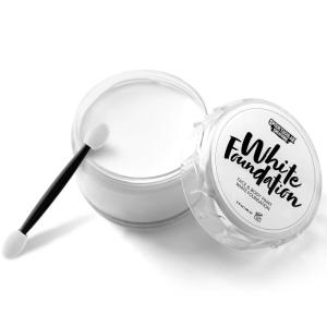 imageSpooktacular Creations Halloween 2 Oz White Face Body Paint Makeup Foundation Cream for Adult Waterproof Body Paint with Makeup Brush for Stage Film Clown SFX Cosplay