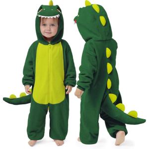imageSpooktacular Creations Halloween Baby Dinosaur Costume Unisex Dinosaur Hooded Jumpsuit for Halloween Cosplay Themed PartyGreen