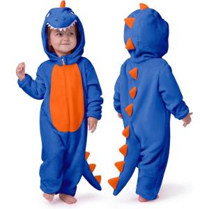 imageSpooktacular Creations Halloween Baby Dinosaur Costume Unisex Dinosaur Jumpsuit for Halloween Cosplay Costume Themed PartyBlue
