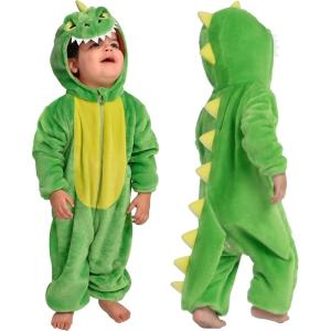 imageSpooktacular Creations Halloween Baby Dinosaur Costume Unisex Dinosaur Jumpsuit for Halloween Cosplay Costume Themed PartyGreen