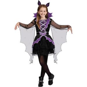 imageSpooktacular Creations Halloween Child Girls Miss Battiness Costume Kids Bat Witch Dress wHeadband for Halloween Parties