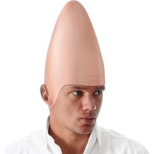 imageSpooktacular Creations Halloween Cone Bald Head Latex Bald Wig Cap for Men Woman Adult Kid Boy Girl Halloween Alien Cosplay Costume Accessory Egg Shaped Head Party Dress Up Masquerade Makeup Prop