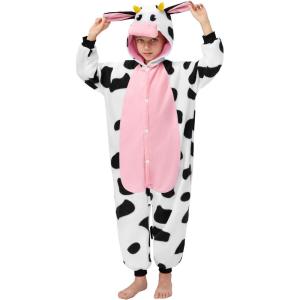 imageSpooktacular Creations Halloween Cow Costume Kids Cow Jumpsuit Hooded Romper Costume for Child Halloween Cosplay Party