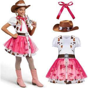 imageSpooktacular Creations Halloween Cowgirl Costume for Girls Toddler White Cowgirl Dress Outfit with Western Hat for Kids DressUp Cosplay and Themed Party Medium 810 yrsWhite
