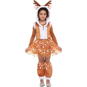 imageSpooktacular Creations Halloween Deer Costume for Girls Deer Costume Kids for Child Halloween Animal theme Dress Up Party