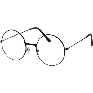 imageSpooktacular Creations Halloween Gold Wizard Glasses Fake Old Men Round Wire Costume Glasses Accessory for Men Women Halloween Dress Up Costume PropBlack