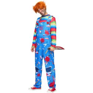 imageSpooktacular Creations Halloween Killer Doll Costume Men Creepy Doll Costume Adult Men for Halloween Dress Up Party Cosplay