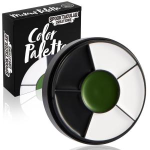 imageSpooktacular Creations Halloween Makeup Palette 3 Colors Face Body Paint Wheel for Adult SFX Zombie Cosplay Baseball Sport Games Dress Up 035 oz White Black GreenWhite Black Dark Green