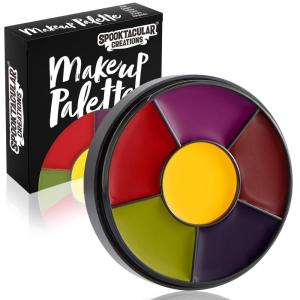 imageSpooktacular Creations Halloween Makeup Palette 3 Colors Face Body Paint Wheel for Adult SFX Zombie Cosplay Baseball Sport Games Dress Up 035 oz White Black Greenred green yellow Violet purple burgundy