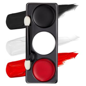 imageSpooktacular Creations Halloween Makeup Palette 3 Colors Face Body Paint with Brush for Zombie Skeleton Clown Witch Football Baseball Sports SFX Costume Cosplay Dress Up 7 Oz White Black Greenwhiteblackred