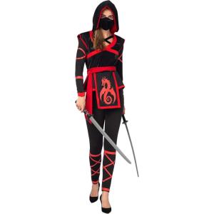 imageSpooktacular Creations Halloween Ninja Costume for Women with Ninja Mask for Adult Halloween Costume Party