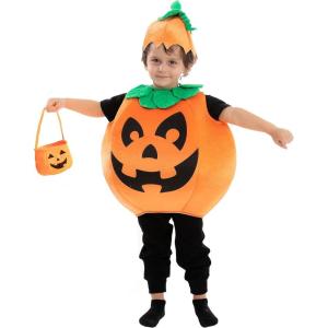 imageSpooktacular Creations Halloween Pumpkin Costume Kids with Basket Outfit for Toddler Child Halloween Dress Up PartyHappy Pumpkin