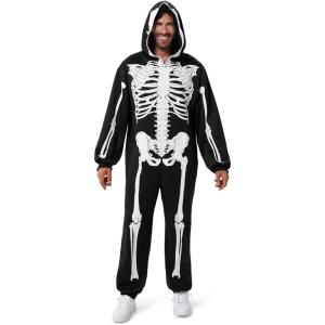 imageSpooktacular Creations Halloween Skeleton Pajama Adult Skeleton Costume Skull Pajama Jumpsuit for Halloween Cosplay PartyBlack
