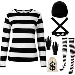 imageSpooktacular Creations Halloween Women Robber Costume Unisex Thief Accessories Set Halloween Costumes for Women Adult