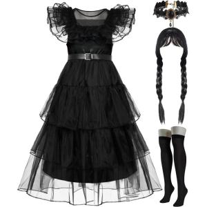 imageSpooktacular Creations Kids Black Family Costume Halloween Costume Set for Girls Dark Vintage Prom Dress