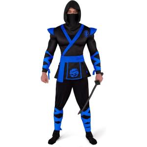 imageSpooktacular Creations Men Ninja Costume Halloween Costume Adult Ninja for Halloween Cosplay PartyBlue