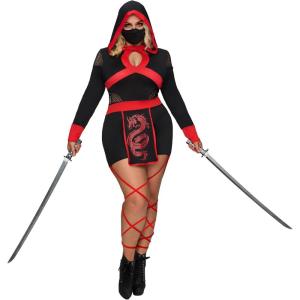 imageSpooktacular Creations Ninja Costume Women Halloween Ninja Costume Adult with Mask for Halloween Dress Up Party CosplayWomens Plus