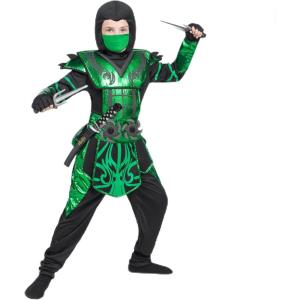 imageSpooktacular Creations Red Ninja Costume for Boys Child Red Ninja Costume with Accessories for Kids Halloween Themed PartiesGreen
