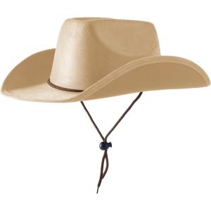 imageSpooktacular Creations Unisex Western Cowboy Hat Cowboy Hat Halloween Costume Accessory for Adults and Kids Cosplay PartyBeige