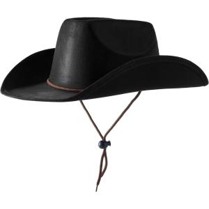 imageSpooktacular Creations Unisex Western Cowboy Hat Cowboy Hat Halloween Costume Accessory for Adults and Kids Cosplay PartyBlack