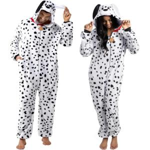 imageUnisex Adult Dalmatian Pajama Plush Costume with Hat Tail