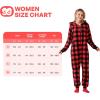 imageAdult Christmas Fleece Plaid Hoodie Full Zipper Pajamas