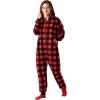 imageAdult Christmas Fleece Plaid Hoodie Full Zipper Pajamas