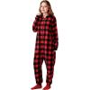 imageAdult Christmas Fleece Plaid Hoodie Full Zipper Pajamas