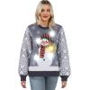imageChristmas Novelty LED Light Up Women Snowman Ugly Sweater