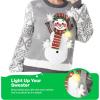 imageChristmas Novelty LED Light Up Women Snowman Ugly Sweater