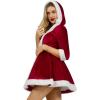 imageGiggling Getup Mrs Santa Claus Christmas Costume for Women Christmas Santa Adult Dress Set with Hooded Dress Belt