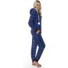 imageGiggling Getup Women Christmas Pajamas Buffalo Plaid Pajamas with Hood Flannel Sherpa One Piece PJBlue