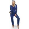 imageGiggling Getup Women Christmas Pajamas Buffalo Plaid Pajamas with Hood Flannel Sherpa One Piece PJBlue