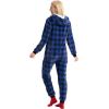 imageGiggling Getup Women Christmas Pajamas Buffalo Plaid Pajamas with Hood Flannel Sherpa One Piece PJBlue