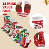 imageJOYIN 12 PCS Christmas Socks Women Colorful Funky Paint Crew Socks for Women for Christmas Holiday or Birthday Gift