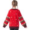 imageJOYIN Kids Christmas Ugly Sweater LED Light Up Reindeer Xmas Sweater Builtin Light Bulbs for Boys Girls Red MediumMedium