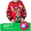 imageJOYIN Kids Christmas Ugly Sweater LED Light Up Reindeer Xmas Sweater Builtin Light Bulbs for Boys Girls Red MediumMedium