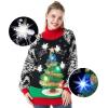 imageJOYIN Ugly Christmas Sweater for Women Light Up Ugly Christmas Sweater Dress Novelty Christmas Long Pullover for PartyBlack