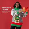 imageJOYIN Ugly Christmas Sweater for Women Light Up Ugly Christmas Sweater Dress Novelty Christmas Long Pullover for PartyGray
