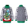 imageJOYIN Ugly Christmas Sweater for Women Light Up Ugly Christmas Sweater Dress Novelty Christmas Long Pullover for PartyGray