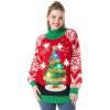 imageJOYIN Ugly Christmas Sweater for Women Light Up Ugly Christmas Sweater Dress Novelty Christmas Long Pullover for PartyRed
