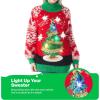 imageJOYIN Ugly Christmas Sweater for Women Light Up Ugly Christmas Sweater Dress Novelty Christmas Long Pullover for PartyRed